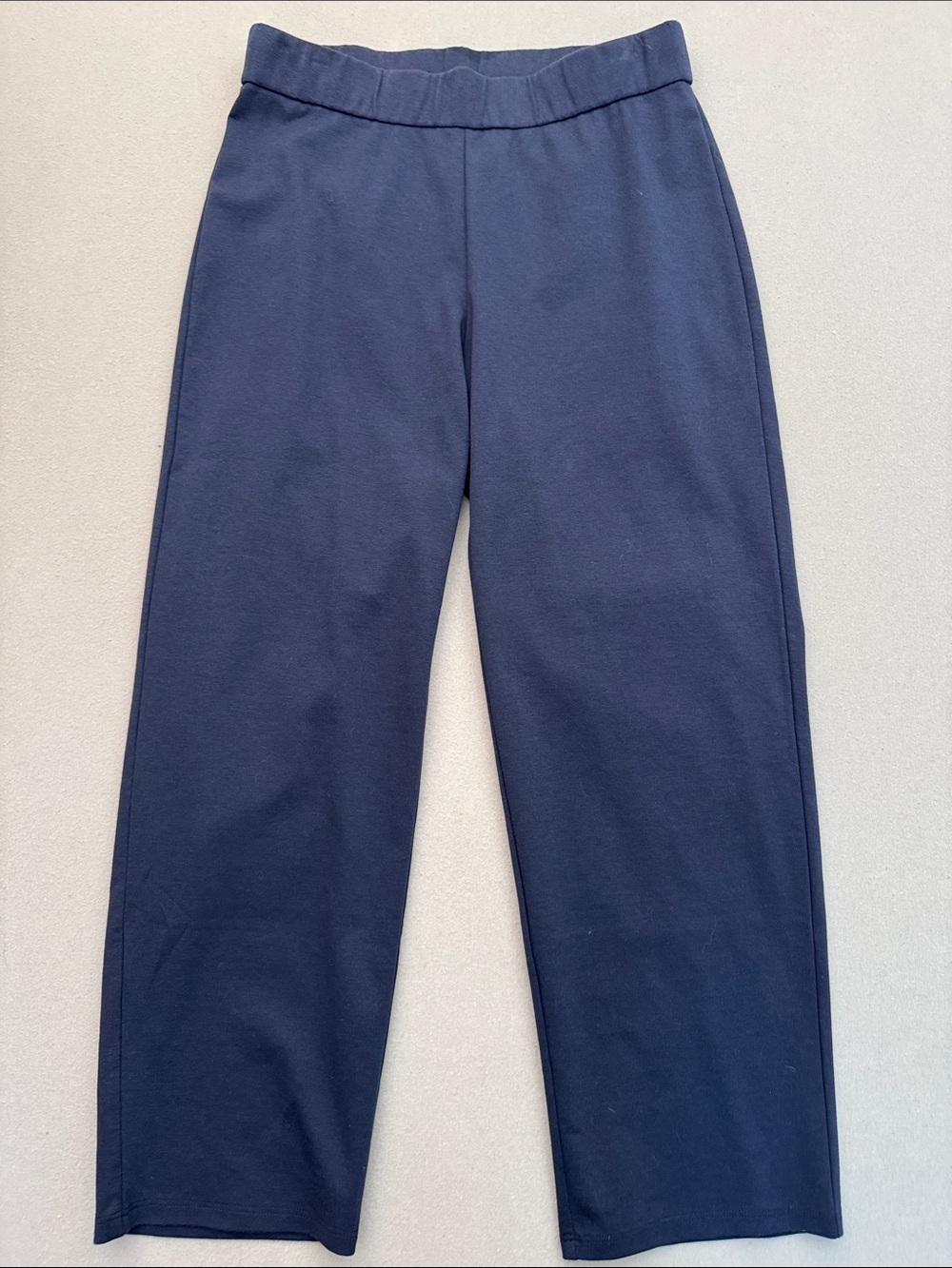 Eileen Fisher Navy Cotton-blend Ponte Straight Pant